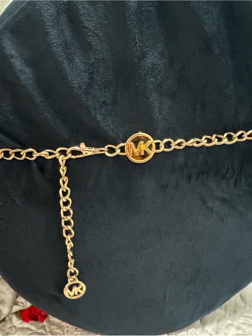 Michael Kors Gold Chain Mini Bag Strap with MK Medallions
